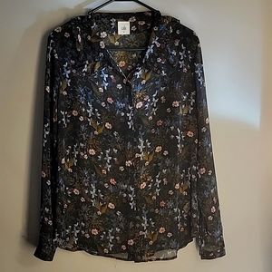 Cabi sheer floral blouse, M